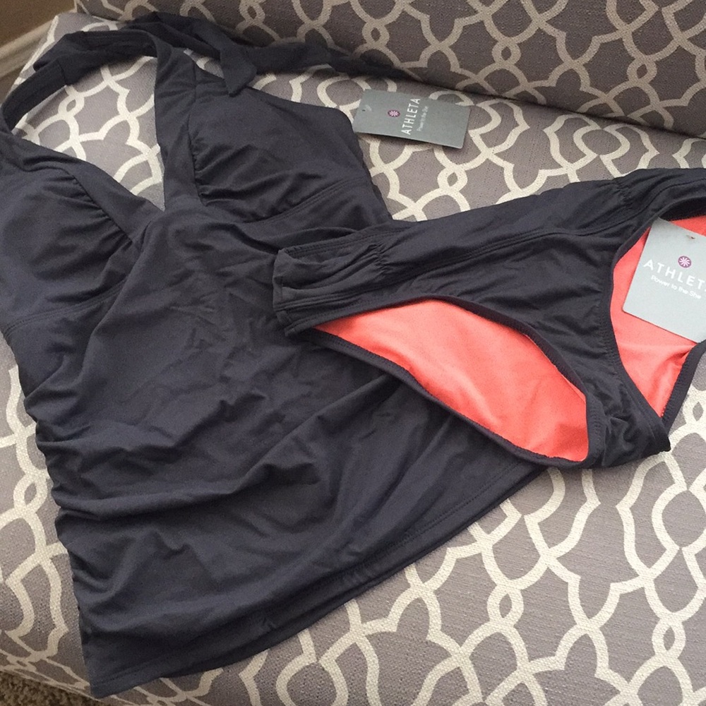 Gray tankini bathing suit